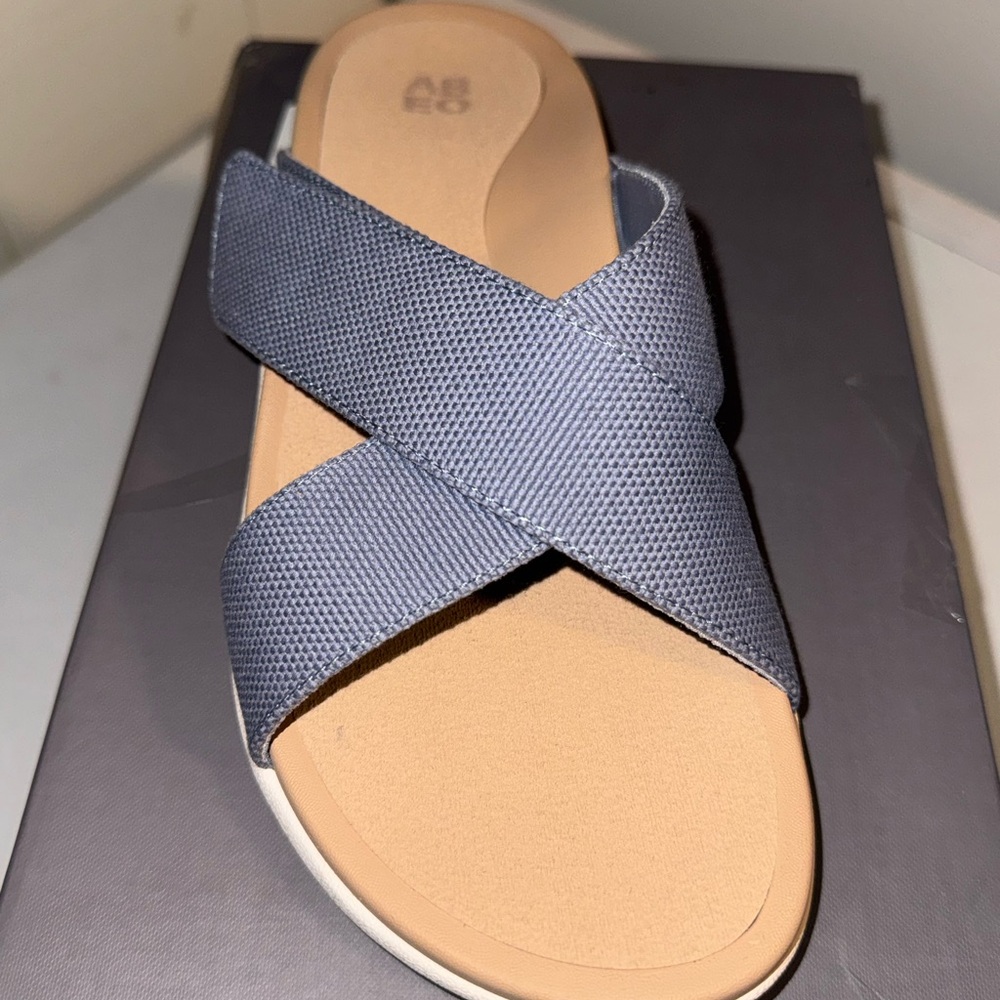 Abeo Light Denim and Beige Sandals - Picture 2 of 8